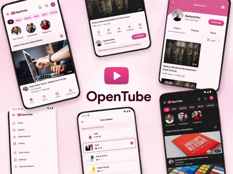 Example mobile app screens from portfolio